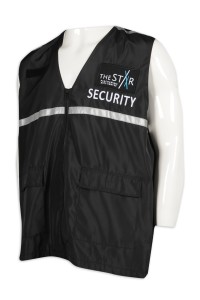 D287 訂做反光條保安背心外套 100%滌 保安制服供應商